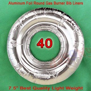 40 pcs. UNIVERSAL Aluminum Foil Gas Burner Bib Liners Covers Disposal Round (20) Kitchen & Dining