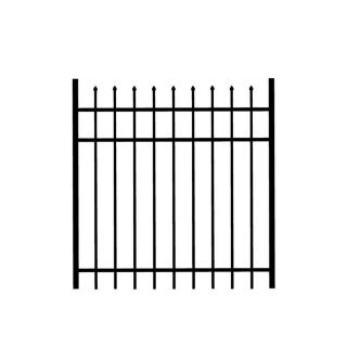 FREEDOM Black Aluminum Fence Gate (Common 48 in x 48 in; Actual 51 in x 49 in)