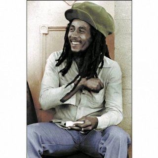 Bob Marley (Sitting, Rolling Joint) Music Poster Print  