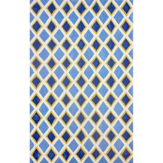 Nuloom Hand tufted Diamond Trellis Blue Rug (76 X 96)