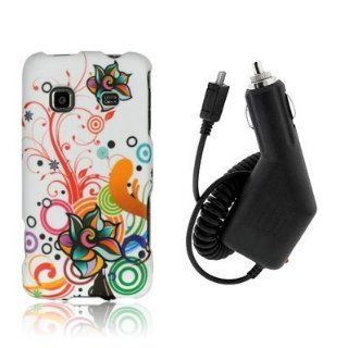 SAMSUNG GALAXY PREVAIL M820   AUTUMN FLOWER HARD SKIN CASE COVER + CAR CHARGER Cell Phones & Accessories