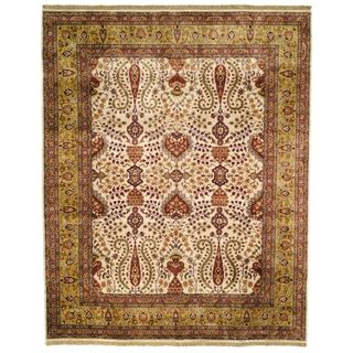 Safavieh Hand knotted Ganges River Ivory/ Gold Wool Rug (8 X 10)