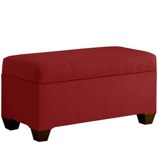 Red Storage Bench With Seamed Top