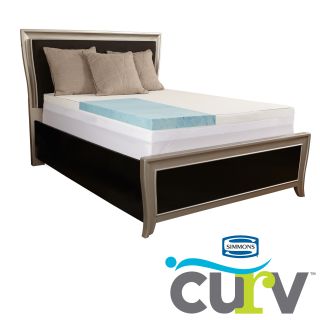 Simmons Curv Supreme 4 inch Gel Memory Foam Mattress Topper With Waterproof Cover