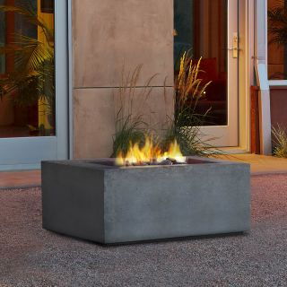 Real Flame Glacier Grey Baltic Square Lp Fire Table