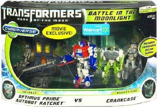 Transformers 3 Dark of the Moon Exclusive Cyberverse Legion Class Action Figure Playset Battle In The Moonlight Optimus Prime Autobot Ratchet vs Crankcase Toys & Games