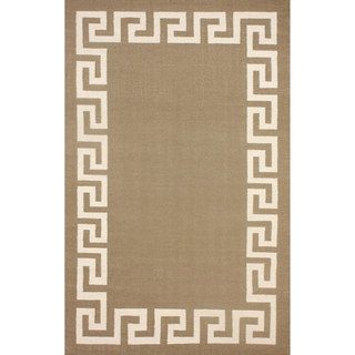 Nuloom Flatweave Greek Key Brown Wool Rug (76 X 96)