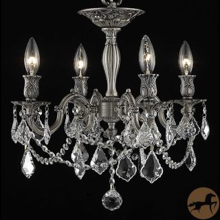 Christopher Knight Home Zurich 4 light Royal Cut Crystal And Pewter Flush Mount