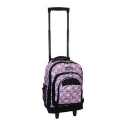 Everest Wheeled Pattern Backpack Purple/black Plaid