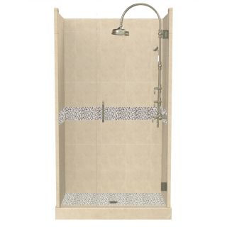 American Bath Factory Java 86 in H x 36 in W x 36 in L Medium with Accent Fiberglass and Plastic Wall Alcove Shower Kit