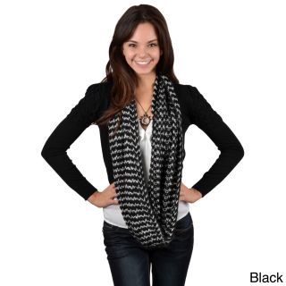 Journee Collection Womens Two tone Zig Zag Print Infinity Scarf