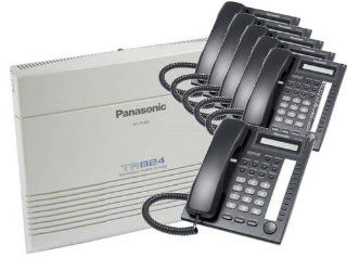 Package Deal Panasonic KX T824 with Six (6) 7730 System Phones (Black)  Telephones  Electronics