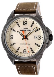 Timex T49909  Watches,Mens Expedition Ivory Dial Olive Green genuine Leather, Casual Timex Quartz Watches