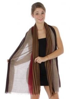 Fashion Chic Supersize multi stripe long shawl Brown PCS817 Fashion Scarves