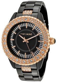Marc Ecko E12536L2  Watches,Womens White Crystal Black Dial Black IP Stainless Steel, Casual Marc Ecko Quartz Watches