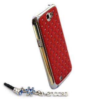 Rhinestone Bling Chrome Plated Case Cover for Samsung Galaxy Note2 II N7100 Red Cell Phones & Accessories
