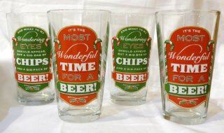 Grasslands Road Christmas Beer Pilsner Glasses Set of 4 # 445535 Kitchen & Dining