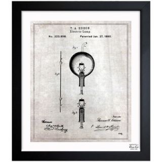 Oliver Gal Edison Electric Lamp 1880 Framed Graphic Art 1B00261_15x18/1B00261