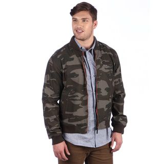 Members Only Mens Olive Camo Baseball Jacket
