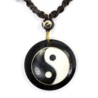 Yin & Yang Carved Bone Necklace
