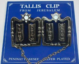 Silver Plated Ten Commandments Tallit Clips  Other Products  