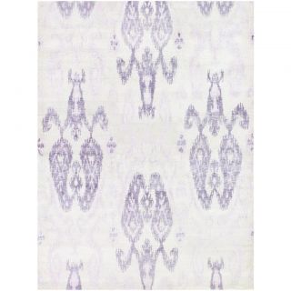 Hand spun Sagano Zodiac Ivory/ Lilac Rug (56 X 8)