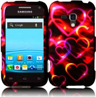 For Samsung Galaxy Rush M830 Hard Design Cover Case Colorful Hearts Cell Phones & Accessories