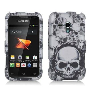Black White Skull Hard Cover Case for Samsung Galaxy Rush SPH M830 Cell Phones & Accessories