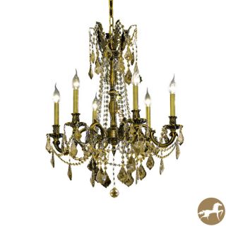 Christopher Knight Home Lucerne 6 light Royal Cut Gold Crystal And Antique Bronze Chandelier