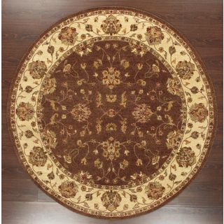 Hand Knotted Ziegler Brown Beige Vegetable Dyes Wool Rug 10243 (8 X 8)