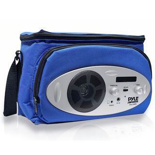 Pylesports Blue Cooler Bag With Built In Am/fm Radio, Headphone Output And Aux In For  Players