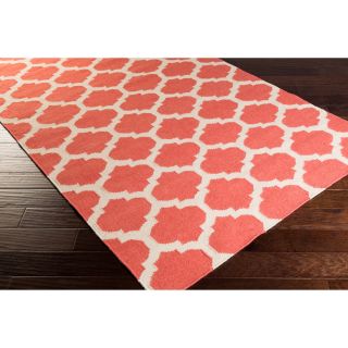 Surya Carpet, Inc Hand woven Dean Moroccan Trellis Geometric Flatweave Wool Rug (8 X 11) Pink Size 8 x 11