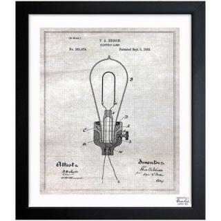 Oliver Gal Edison Electric Lamp 1882 Framed Graphic Art 1B00290_15x18/1B00290