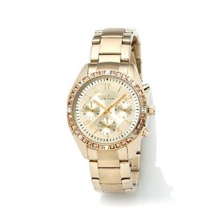 Caravelle New York by Bulova Ladies' Champagne Crystal Bezel Goldtone Stainless