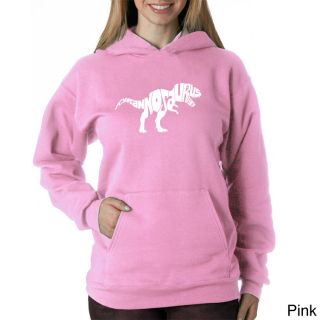 Los Angeles Pop Art Los Angeles Pop Art Womens Tyrannosaurus Rex Text Sweatshirt Pink Size XL (16)