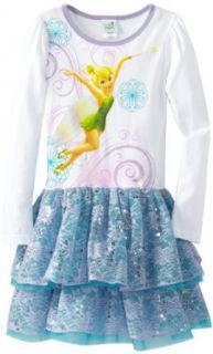 Disney Girls 2 6X Tinkerbell Tutu Dress, White, Small/Medium 4/5 Clothing