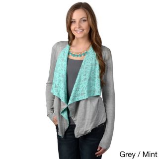 Journee Collection Womens Lace Detail Open front Cardigan