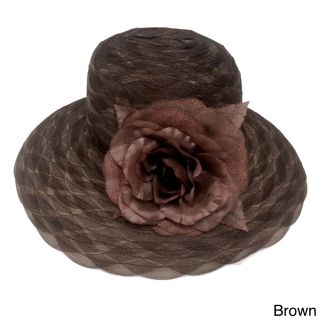 Swan Hat Swan Hat Womens Braided Crinalin Packable Flower Hat Brown Size One Size Fits Most