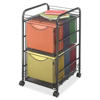 Safco Onyx Mesh File Cart with 2 File Drawers, Bl File Folder Racks 
