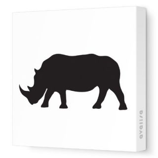 Avalisa Silhouette   Rhino Stretched Wall Art Rhino Silhouette