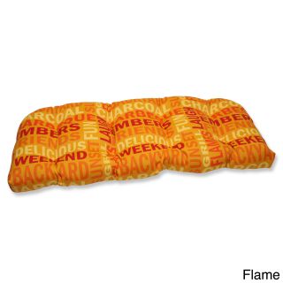Pillow Perfect Grillin Wicker Loveseat Outdoor Cushion