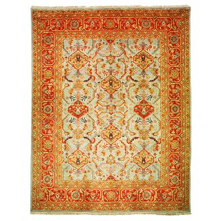 Safavieh Hand knotted Samarkand Light Blue/ Red Wool Rug (6 X 9)