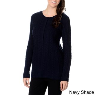 Ply Cashmere Ply Cashmere Womens Cable Knit Sweater Blue Size S (4  6)
