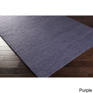 Surya Carpet, Inc Hand Woven Hale Contemporary Solid Braided New Zealand Wool Area Rug (8 X 10) Purple Size 8 x 10