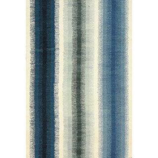Nuloom Flatweave Modern Ombre Stripes Blue Wool Rug (5 X 8)