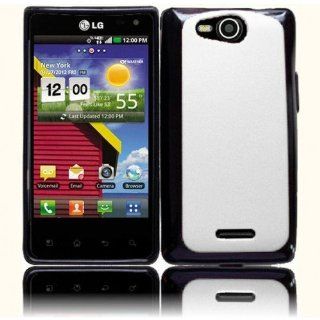 Soft Skin Case Fits LG VS840 Lucid 4G Hybrid TPU White Black Verizon Cell Phones & Accessories
