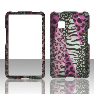 2D Pink Safari LG 840G Straight Talk prepaid Tracfone Net10 Case Cover Phone Snap on Cover Cases Protector Faceplates Cell Phones & Accessories