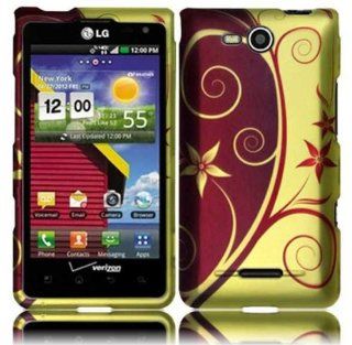 LG Lucid 4G VS840 Rubberized Design Cover   Elegant Swirl Cell Phones & Accessories