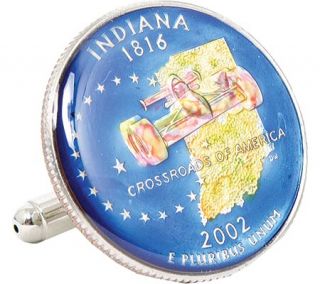 Cufflinks Inc Hand Painted Indiana State Quarter Cufflinks