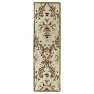 Lawrence Multicolored Damask Hand tufted Wool Rug (23 X 76)